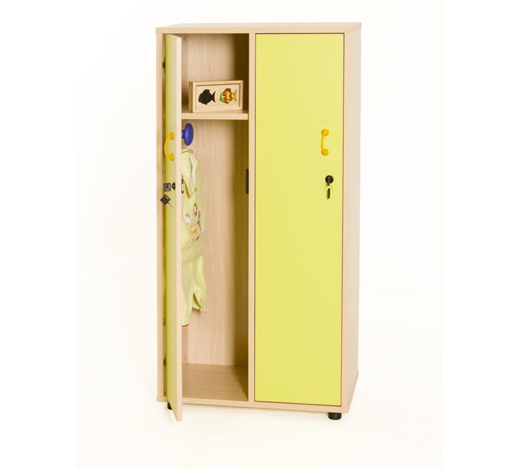 600613-Mueble taquilla 2 niños 125 cm alto con llave TIRADOR PQÑO