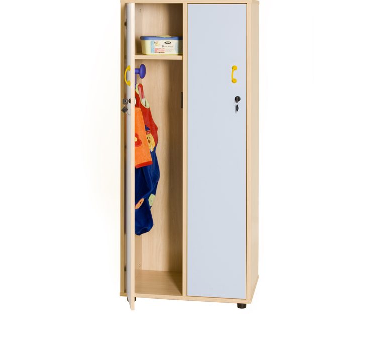 600615-Mueble taquilla 2 niños 147 cm alto con llave TIRADOR PQÑO
