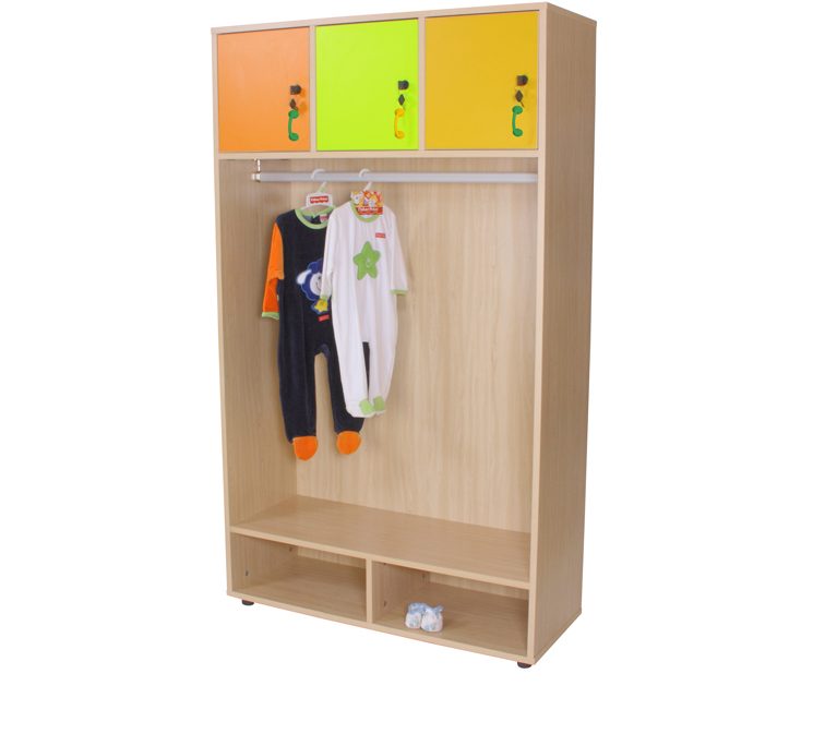 600636-Mueble perchero abierto con barra y 3 puertas TIRADOR PQÑO