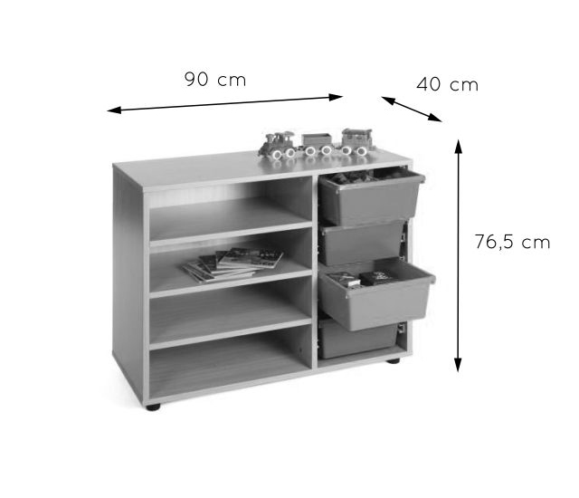600212-Mueble bajo estantería cubetero 90
