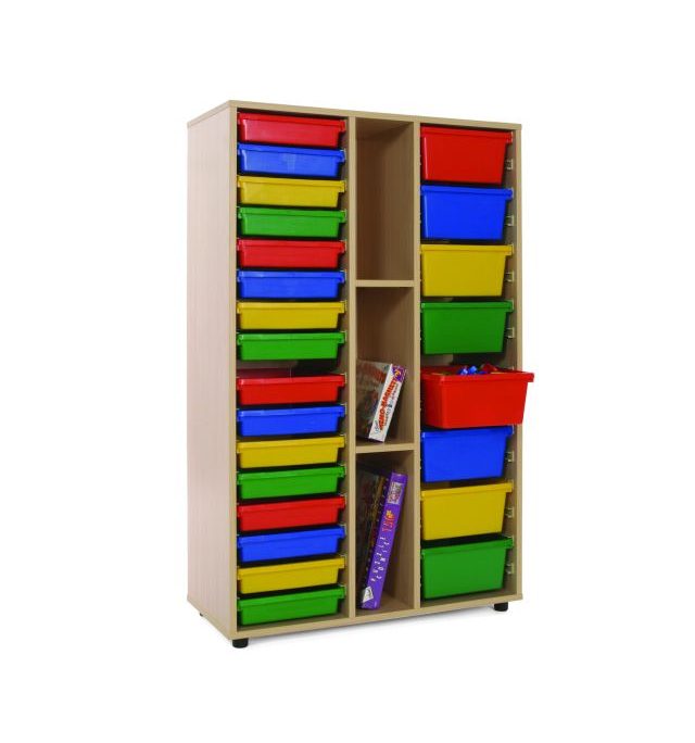 600313-Mueble medio estantería 2 cubeteros