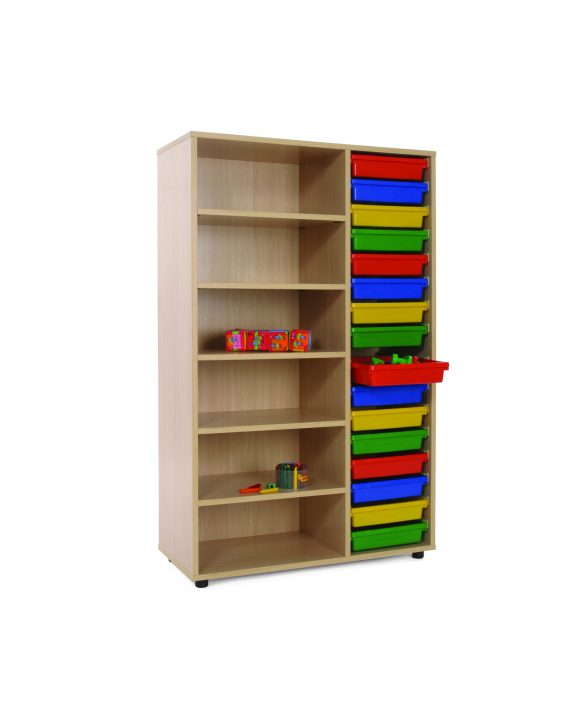 600314-Mueble medio estantería cubetero F