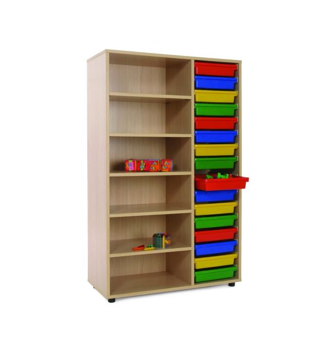 600314-Mueble medio estantería cubetero