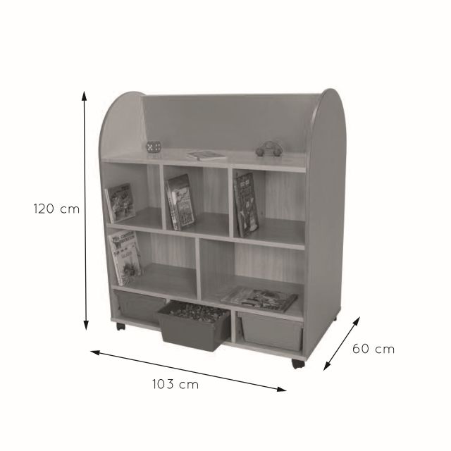 602102-Mueble expositor de libros ovalado